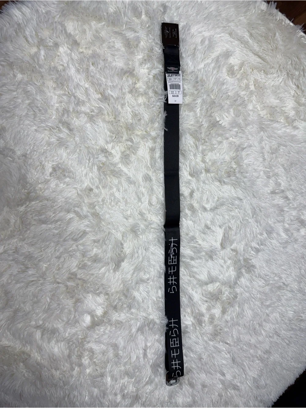 Buckle-Down Black Seatbelt Belt with Silver Honda Buckle